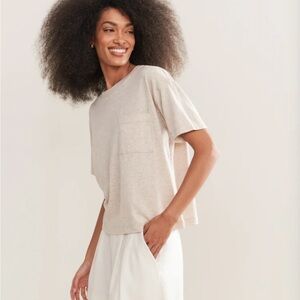 Jenni Kayne Vintage Pocket Tee in Oatmeal